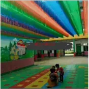 （滿300出貨）（客製請聯繫我喔）加厚加密多彩色流蘇遮陽網幼兒園游泳池景區防曬網遮陽光網遮陰布`櫻之小鋪🎈🎈🎈