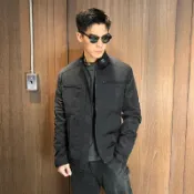 美國百分百【全新真品】Kenneth Cole 外套 KC 男 立領 夾克 風衣 防風 騎士 黑色 M號 C025