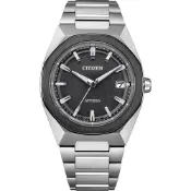 【CITIZEN 星辰】星辰-ATTESA八角率性電波系列(銀) CB3044-55E 39mm 現代鐘錶