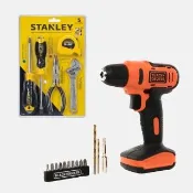 【Black+Decker】12V鋰電起子機+Stanley家用工具五件組