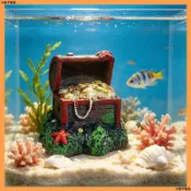 小橙子優品✨海底百寶箱藏 魚缸裝飾 擺件仿真寶箱小魚躲避屋微景觀佈置