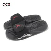 Nike 拖鞋 Jordan Hydro V Retro GS 大童 女鞋 黑 紅 喬丹 魔鬼氈 運動拖鞋 555511-061