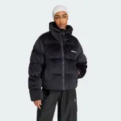 ADIDAS ORIGINALS 愛迪達 阿迪達斯 三葉草 女 羽絨外套 休閒外套-黑色VELVET DOWN JKT-IW8439