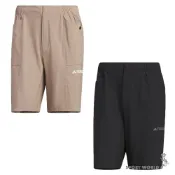 Adidas 短褲 男裝 防潑水 背面拉鍊口袋 卡其/黑【運動世界】IL8947/IL8948