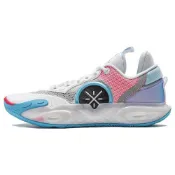 (店+)【LI-NING 李寧】LiNing李寧 全城12 WADE ALLCITY 12 無眠之隊 䨻科技 減震耐磨支撐輕便回彈 低幫 籃球鞋 男款 藍粉色 ABAU015-1 男鞋 男運動鞋