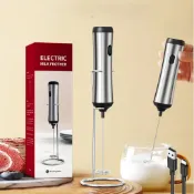  三速奶泡器 可調式不鏽鋼【附座充】電動奶泡器 打蛋器 手持式打蛋器 攪拌器 迷你奶泡器