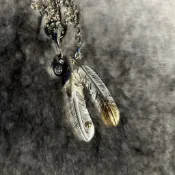 NIGHT MELODY 夜曲 goros 高橋 經典復古 手工製作 先金 鷹爪點金 羽毛 項錬