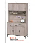 香榭二手家具*全新精品 冷調灰橡木4尺上下座餐櫃-碗盤櫥櫃-電器櫃-廚房櫃-電器架-隔間櫃-置物櫃-收納櫃-餐櫥櫃-矮櫃