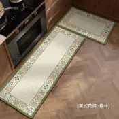 美式花磚 可客製 廚房地墊 矽藻土 吸水吸油 大尺寸 速幹止滑 軟式矽藻土地墊 長條型地毯 防滑脚踏墊 珪藻土軟地墊