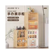 (店+)小型儲物櫃 小空間大利用 手辦展示櫃自由組閤書架置物櫃帶玻璃門簡易落地置物架玩具樂高 小櫃子 櫃子