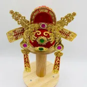 【古德】狀元帽/  紙帽 財神帽 手工安金水鑽紙帽 城隍爺 田都元帥 土地公 魯班公 文昌帽 財神爺 文昌帝君 福德正神