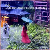 ♞,♘古代人偶微縮小人魚缸造景微景觀李白傘女船夫沙盤樹脂沙盤人物 694N