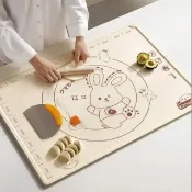 加厚防溢邊揉麵墊(食品級 鉑金矽膠 桿麵墊 料理墊 烘焙紙 矽膠墊 防滑 和麵墊子 麵包)
