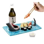 【公司貨 11區】日式網紅海邊鯊魚盤子餃子盤餐桌廚房裝飾壽司盤爆