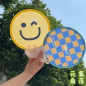 桃園出貨💯 摺疊扇 折疊扇子 團扇 圓扇 新款夏天可折疊扇團扇迷你便攜卡通小扇子圓扇兒童隨身攜帶折扇子