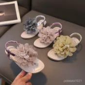 ✨波比童裝✨兒童夾腳拖【女】2023新款夏季大花朵夾腳女童涼鞋兒童海邊沙灘鞋潮拖鞋親子鞋/人字拖鞋/時尚沙灘鞋 WIH2