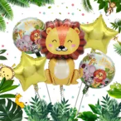 森林卡通動物氣球兒童生日派對布置裝飾用品叢林主題鋁膜氣球