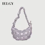 IELGY 韓國褶皺雲朵包 餃子包 高級感亮色單肩腋下時尚通勤斜背包