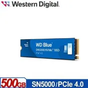 WD 藍標 SN5000 500GB M.2 PCIe 4.0 NVMe SSD 登 • M.2 2280 PCIe G