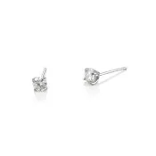 【Woogie武吉珠寶】精品莫桑鑽鑽純銀耳環(圓鑽20分4x4mm)