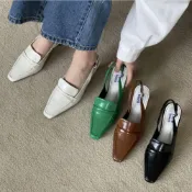 (店+)👠4色方尖頭後勾中跟穆勒鞋・淑女鞋款・穿搭推薦｜韓國東大門代購空運新款・全館免運〃HITOMI〃