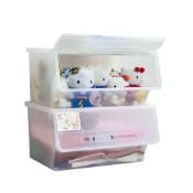 (店+)【dayneeds 日需百備】65L 普羅旺可自由堆疊直取式收納箱(透明白)_2入 塑膠箱/衣物收納/收納箱/置物箱