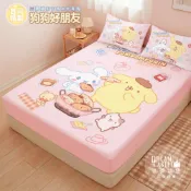 享夢城堡 MIT床包枕套 薄被套 兩用被套 四季薄被 涼被 －三麗鷗大耳狗喜拿 布丁狗 狗狗好朋友－單人雙人加大台灣製