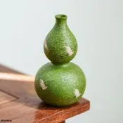 極素小青柑鶴舞長空陶瓷葫蘆花瓶茶寵精品可養擺件茶臺茶玩裝飾品