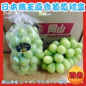 【緁迪水果JDFruit】日本進口岡山晴王麝香葡萄禮盒單房入(650g+-10%)赤秀等級
