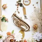 【巴里東/上/低音號】mini Tuba質感迷你模型吊飾 包裝配件客製