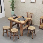 【廠家直銷✨免運】客廳小戶型桌子 陽台功夫茶桌椅組合 樟木燒水壺嵌桌子 現代簡約入式茶台一體 實木茶桌子