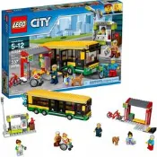 LEGO玩具02 LEGO樂高積木城市系列公交車站巴士交通60154拼裝玩具男孩女孩子