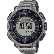 【CASIO 卡西歐】PRO TREK 太陽能鈦金屬登山計時錶 情人節 送禮(PRG-340T-7)