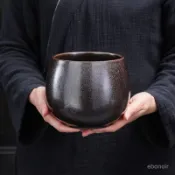 茶渣缸 家用水盂 建水 陶瓷 桌麵 大號 茶洗 茶道 水缸收納 煙灰缸 廢水缸 茶具 功夫茶具套裝 複古 茶道 茶具組