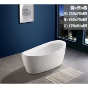 (店+)【CERAX 洗樂適】蛋形壓克力獨立浴缸 浴室泡澡浴缸一體成形無縫隙 150CM 160CM 170CM(BT6-32C)
