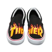 CHIEF’ VANS 美版 SLIP-ON Pro 黑色 THRASHER 火焰 頂規 聯名款 sz4.5~9