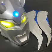 2026新品推薦💎賽羅奧特曼頭盔兒童面具cos觸摸頭套迪迦頭盔觸摸發光面具皮套道