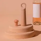 【VACU VIN】荷蘭 Loop抽真空器+酒瓶塞 珊瑚橘 / 紅酒塞 真空瓶塞 保鮮瓶塞 葡萄酒塞
