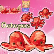 BCT✨COD✨ 仿真紅章魚毛絨玩具可愛站立磁性章魚毛絨公仔兒童玩具粉絲收藏禮物家居裝飾公仔嬰兒玩具COD