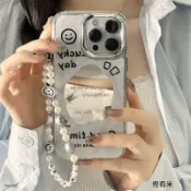 鏤空鏡面笑臉掛鏈防摔手機殼適用VIVO Y31 Y21 5G Y05 Y04 Y29S Y03 Y28S Y38 Y39