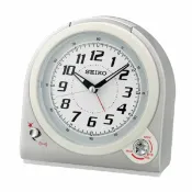 大高雄鐘錶城 seiko SK037 精工鐘 (QHK029A) 可選式鬧鈴半圓形夜光小鬧鐘(銀白色)/13.5*13*7.7 cm｜樂天領券現折★全館特惠中★指定刷卡回饋10%