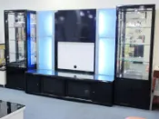 【歐風別館】洛克11尺黑色烤漆背板電視櫃