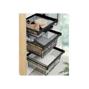 (店+)+衣櫃內拉籃 抽屜式衣帽間抽拉褲架 伸縮家用衣櫥網籃收納內置儲物籃 衣櫃抽屜拉籃五金配件 衣櫥內置伸縮 分隔抽屜式收納