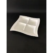 有發票/東昇瓷器餐具=大同強化瓷器8吋波浪四格盤 P23H83B4