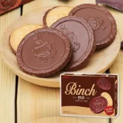 (店+)【CHARA 微百貨】韓國 樂天 LOTTE BINCH 海盜錢幣 巧克力 餅乾 大盒 204g