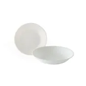 【美國康寧 CORELLE】純白系列 2件式餐盤組(6吋平盤+8吋深盤)