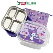 愛買線上購物 SANRIO 酷洛米不鏽鋼4格餐盤附袋 餐盒 餐盤 不鏽鋼【愛買】