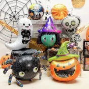 🎃臺灣出🎃萬聖節——萬聖節氣球裝飾品充氣鋁膜南瓜幽靈蝙蝠蜘蛛女巫商場店鋪佈置氛圍萬聖節場景佈置派對佈置節慶裝飾拍照背
