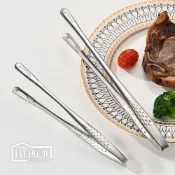 (店+)韓式烤肉夾 不鏽鋼食物梅花夾荷花夾梅花夾麵包夾食物夾燒烤夾烤肉夾自助餐菜夾不鏽鋼菜夾 料理夾 夾子料理夾