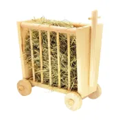 (店+)【Canary】原木牧草車車｜牧草架 小寵用品 牧草架 牧草盆 牧草 兔草